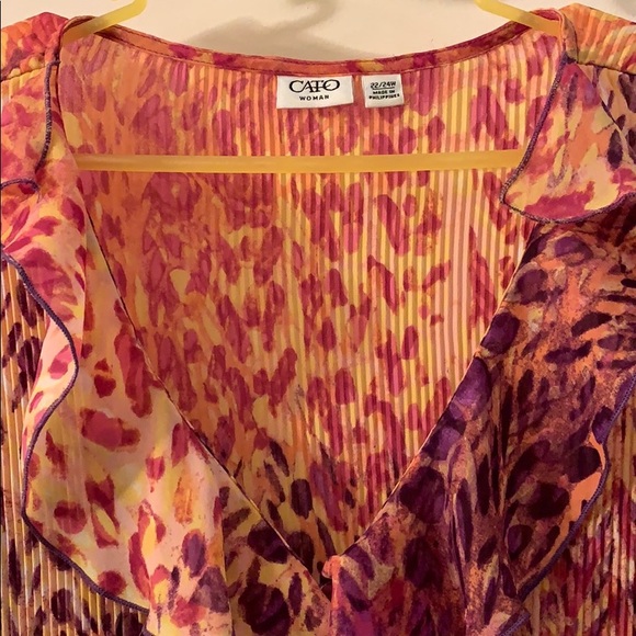 Flowy accordion top with flutter sleeves from Cato - Picture 2 of 6